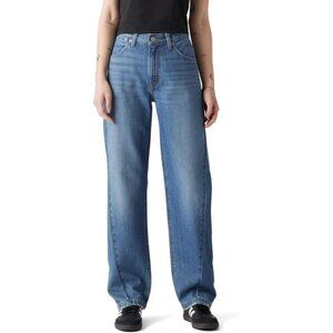 Women's Baggy Jeans Cotton No Stretch Mid Rise Straight Leg Vintage Style